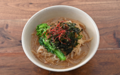 【レシピ】菜花とあおさ海苔の胡麻味噌麺